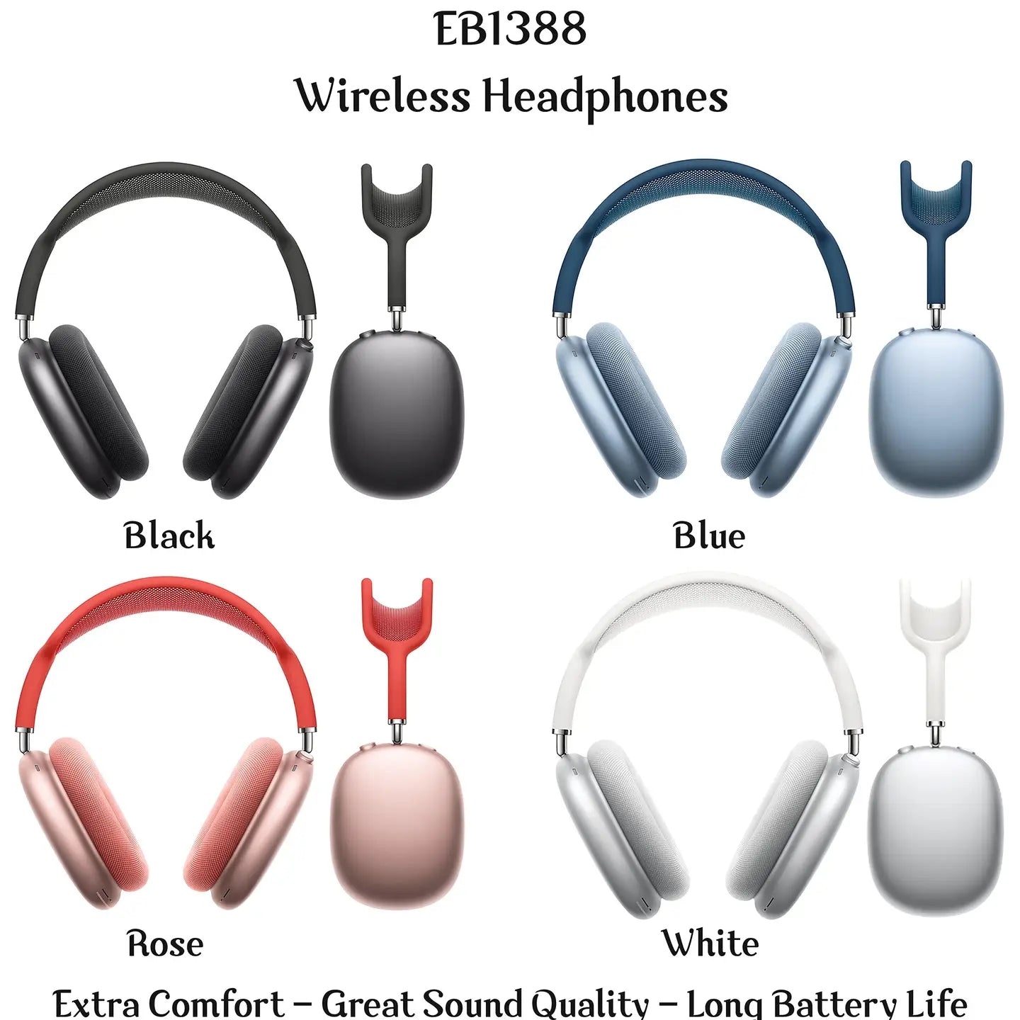 Tech Trendz  - White Wireless Headphones
