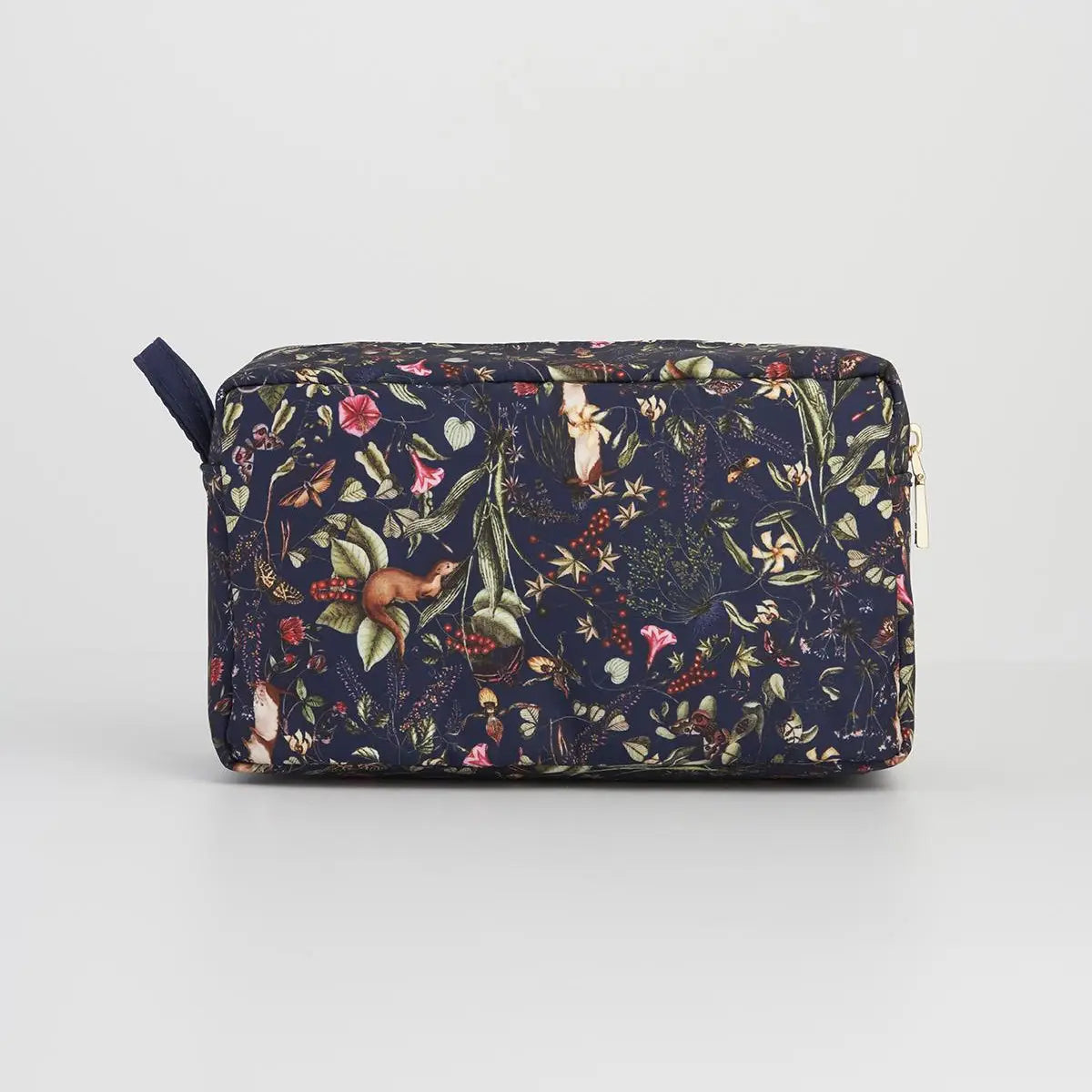 LUXURY BOUTIQUE GIFT 'Take Me Away' - FABLE ENGLAND Navy Forest Garden Cosmetic Bag with matching Forest Garden Sleep Mask