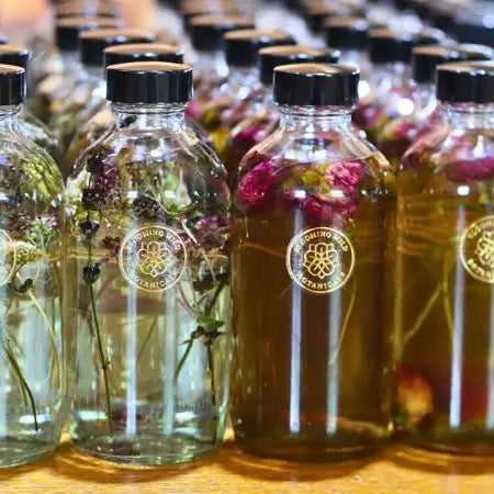 LUXURY SPA GIFT SKINCARE 'Serenity' BLOOMING WILD Botanical Bath Oil with Lavender Chamomile and Bergamot, Rose Magnesium Massage Oil, Coconut Milk Bath Salts