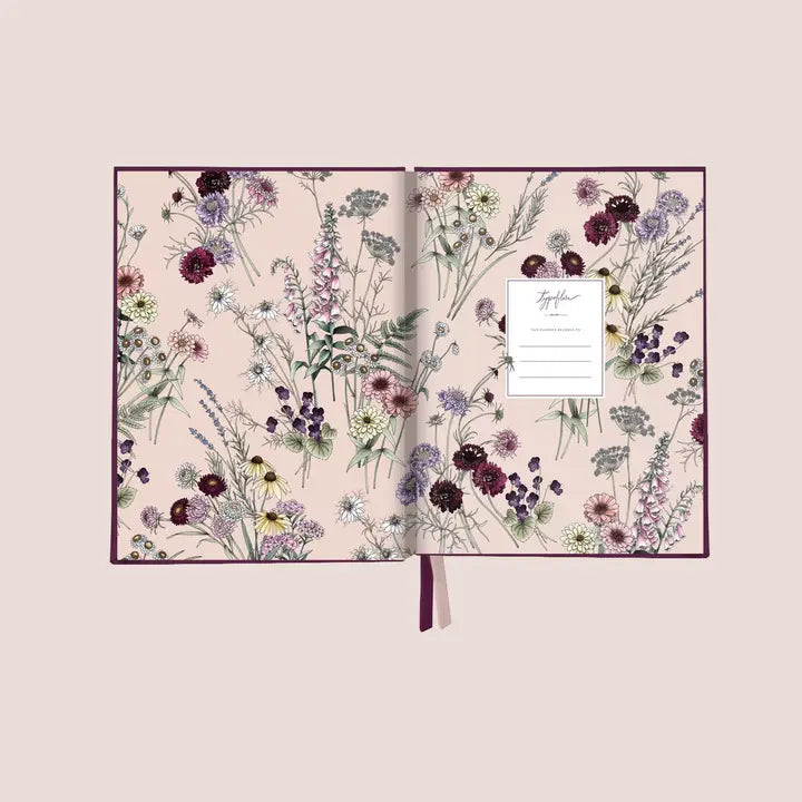 2 LUXURY GIFT BASKET FOR WOMEN 'Fabled' - British Blooming Toile Backpack, Flora Danica Atlas Puzzle, 2025 Plum Wildflower Planner