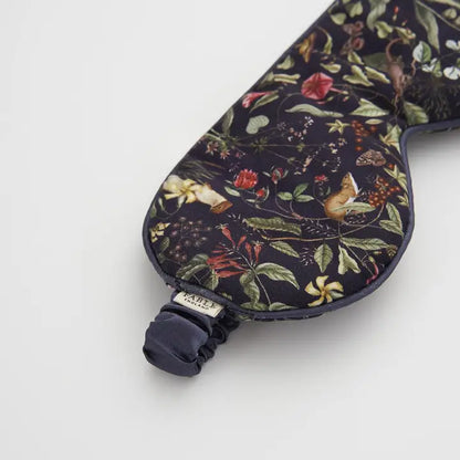 LUXURY BOUTIQUE GIFT 'Take Me Away' - FABLE ENGLAND Navy Forest Garden Cosmetic Bag with matching Forest Garden Sleep Mask