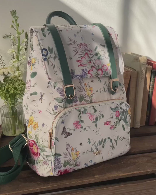 2 LUXURY GIFT BASKET FOR WOMEN 'Fabled' - British Blooming Toile Backpack, Flora Danica Atlas Puzzle, 2025 Plum Wildflower Planner